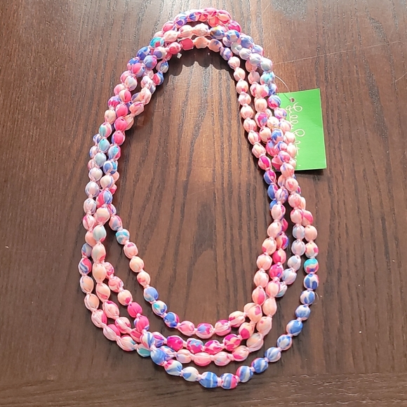 Lilly Pulitzer fabric ball necklace